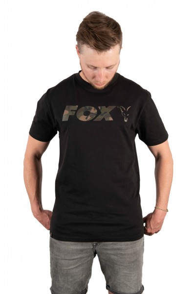 Fox Black/Camo Chest Print T-Shirt S M L XL 2XL 3XL