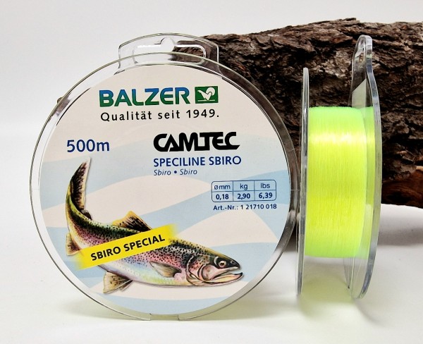 BALZER Camtec Speciline Sbiro Special fluo-gelb 500m 0,18mm 0,20mm 0,22mm 0,25mm