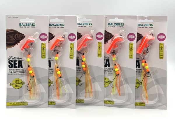 Balzer Edition Sea Walker Rig System Plattfisch Rot 28g - 100g Steef Meijers