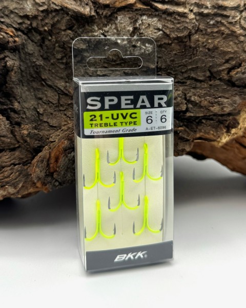 BKK Spear-21 UVC Treble Hook Drillinge Chartreuse