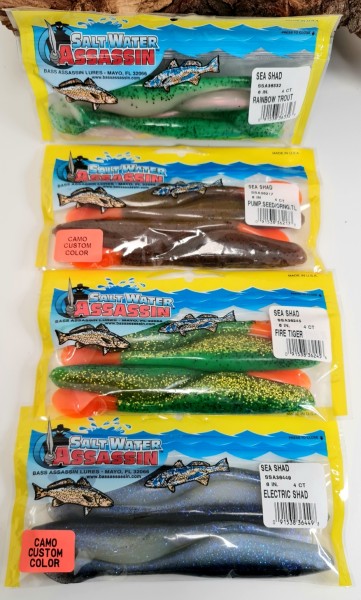 Bass Assassin Sea Shad 6" 4 Stück 4 Farben ABVERKAUF