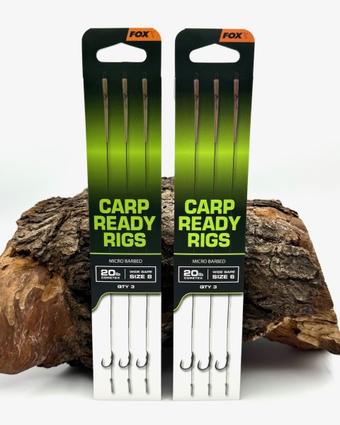 Fox Carp Ready Rigs Micro Barbed Wide Gape Beaked Point Size 4 6 8 3 Karpfenrigs