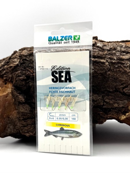 Balzer Heringsvorfach Echte Fischhaut 5 Haken Gr.6