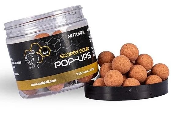 Nash Bait Pop Ups Scopex Squid Natural 12mm 15mm 20mm 75g