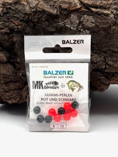 Balzer MK Adventure Gummiperlen Rot & Schwarz gemischt 8mm Matze Koch