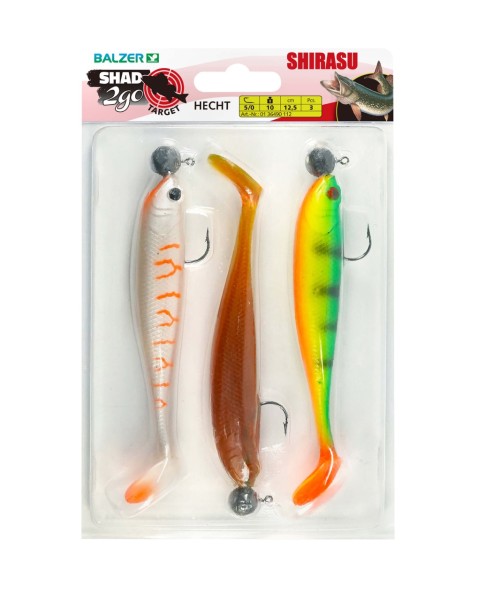Balzer Shirasu Shad 2go TARGET Hecht 12,5 cm 10 g 3 Stück