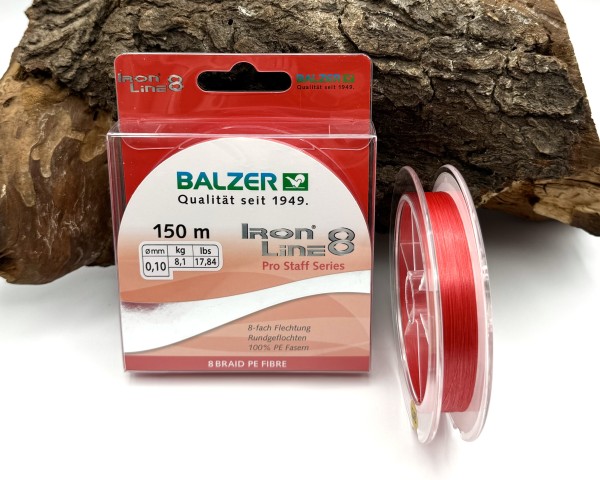 Balzer Iron Line 8 Pro Stuff Rot 150m Red 8 Braid 0,10mm 8,1kg
