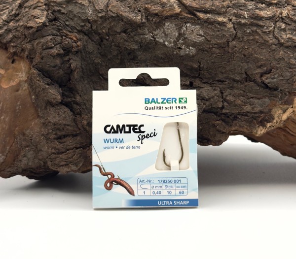 Balzer Camtec Speci Wurmhaken brüniert 60cm Gr. 1 2 4 6 8 10 12