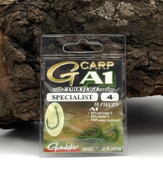 Gamakatsu A1 G-Carp Specialist Hooks Camouflage Greeen Gr. 2 4 6 8