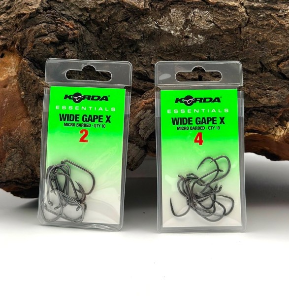 Korda Essentials Wide Gape X Micro Barbed Karpfenhaken Gr. 2 & 4