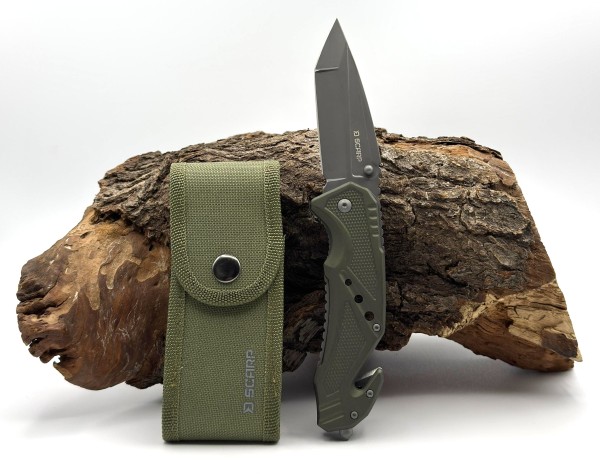 Delphin SCARP Klappmesser Outdoor Messer mit Glasbrecher & Seilschneider