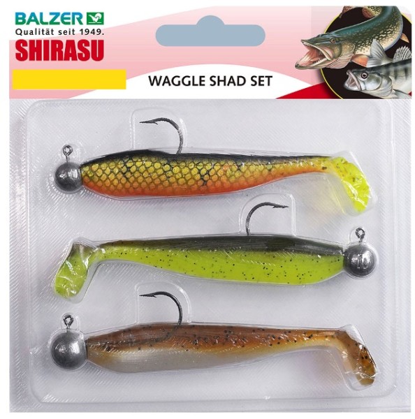 Balzer Shirasu Waggle Shad Set 3 Größen 3 Farben Gummiköder