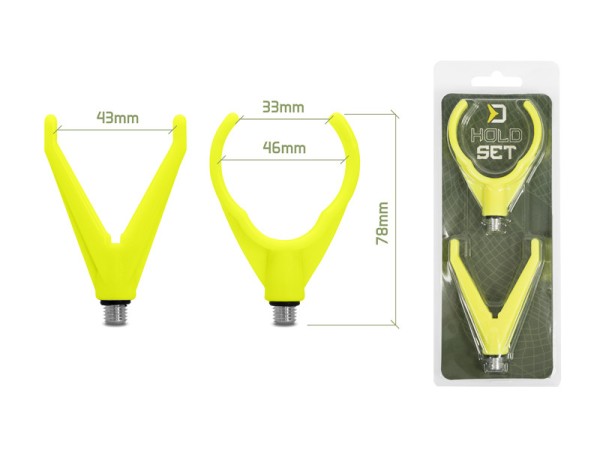 Delphin HoldSET Feeder Rutenhalter-Set Fluo-Gelb Universalgewinde