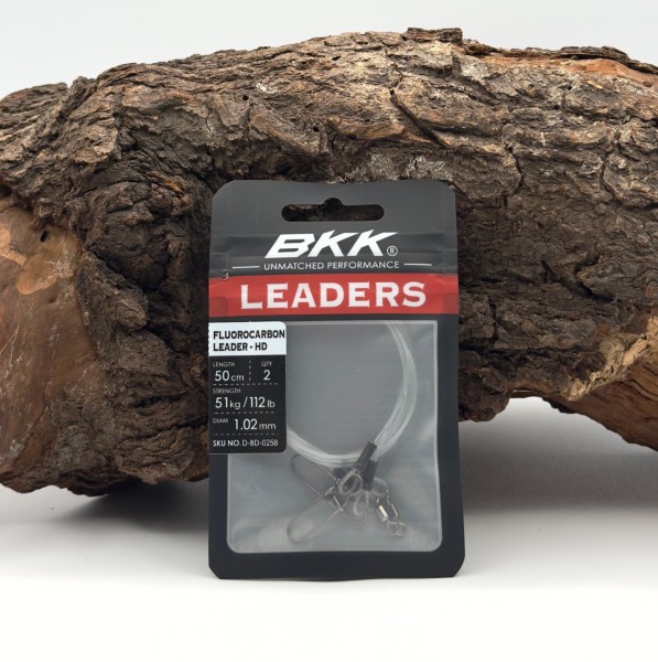 BKK Fluorocarbon Leader-HD mit Surelock Snap-52 50cm 36kg 51kg 70kg