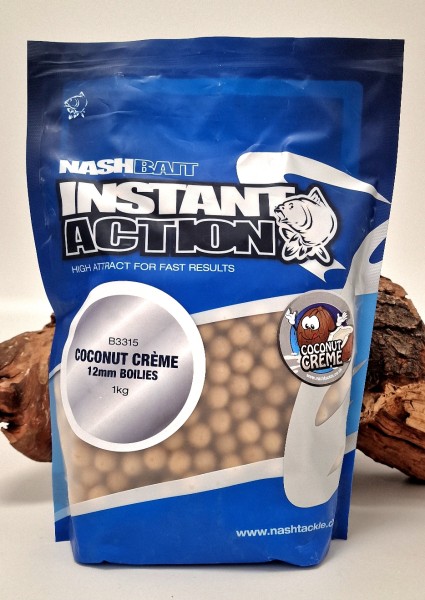 Nash Instant Action Coconut Crème Boilies 12mm 1kg