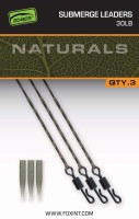 Fox Edges Naturals Submerge Leaders 75cm 30lb 40lb 3 Stück