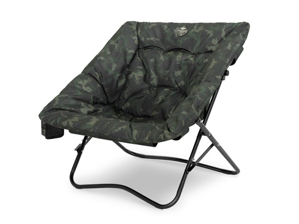 Delphin THIXER Banx Sessel – Camouflage Karpfenstuhl 50x48x56cm