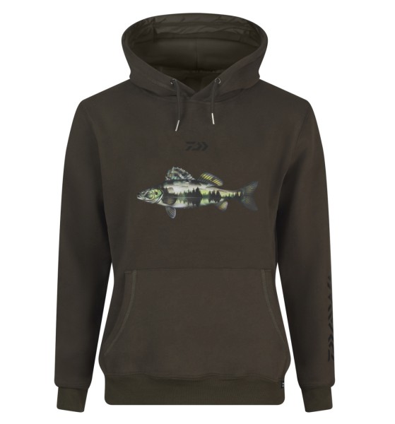 DAIWA Hoodie Zander Dark Olive Kapuzenpullover M L XL XXL