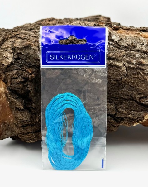 Silkekrogen 10 Hornhechtschlaufen Blau Seidenfäden Seidenschlaufen