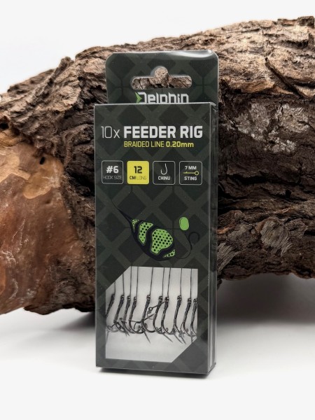 Delphin Feeder Rig Braided Line Chinu mit Ködernadel Gr. 4 6 8