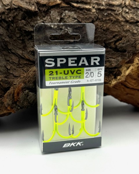 BKK Spear-21 UVC Treble Hook Drillinge Chartreuse