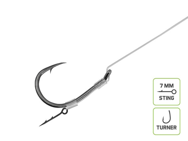Delphin Feeder Rig Fluorocarbon Turner mit Ködernadel Gr. 4 6 8