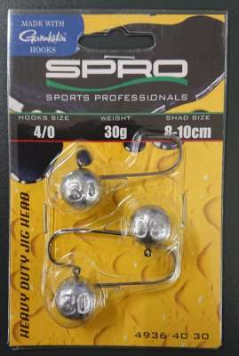 Spro Gamakatsu HD Jighead Jig 90 6/0 50g: Testa Rotonda Per Predatori (3 Pezzi)