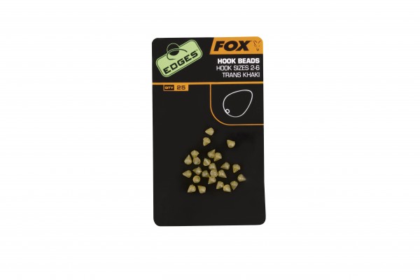 Fox Edges Hook Bead x 25 Size 2-6 - trans khaki