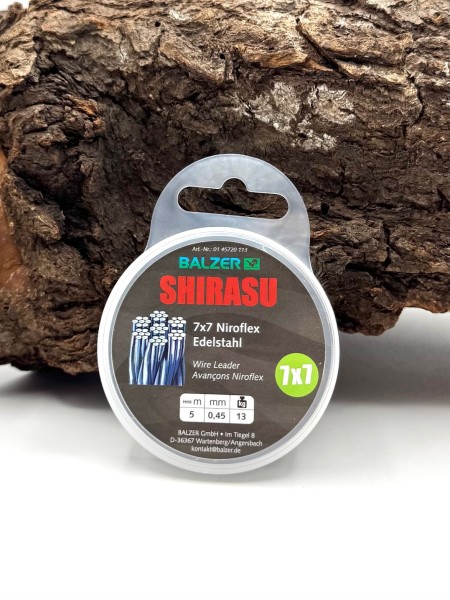 Balzer Shirasu 7x7 Stahlvorfach Niroflex Edelstahl 5m
