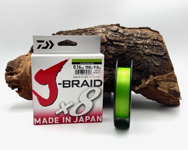 Daiwa J-Braid x8 geflochtene Schnur Chartreuse 150m 0,06mm-0,28mm