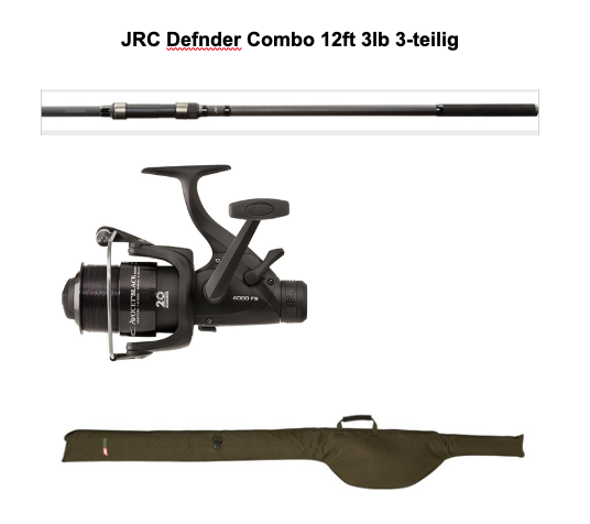 JRC Defender Karpfen Combo Rute + Rolle 12ft 3lb 3-teilig