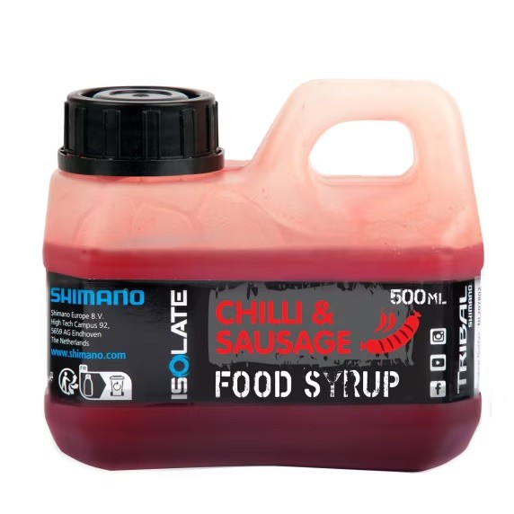Shimano Isolate Food Syrup 500ml Chilli Sausage & Scopex Liver