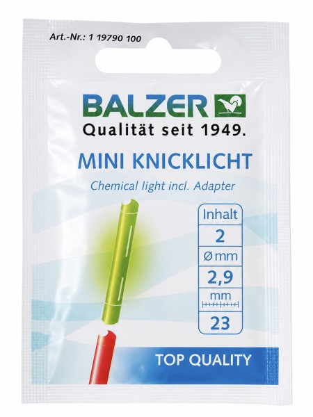 Balzer Mini Knicklichter Ø2,9mm x 23mm Grün 2 Stück