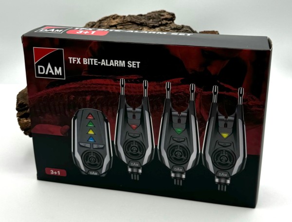 DAM TFX Bite Alarm Set 2+1 3+1 und 4+1 Bissanzeiger Set Grün Rot Gelb Blau