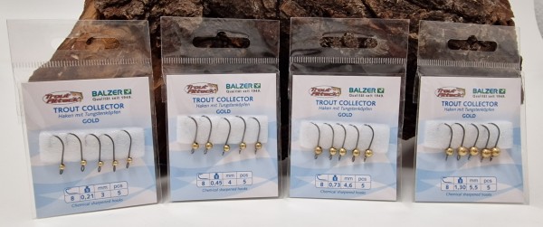 Balzer Trout Collector Haken mit Tungsten Köpfen goldene Perle 4 Gewichte Gr. 8 ABVERKAUF