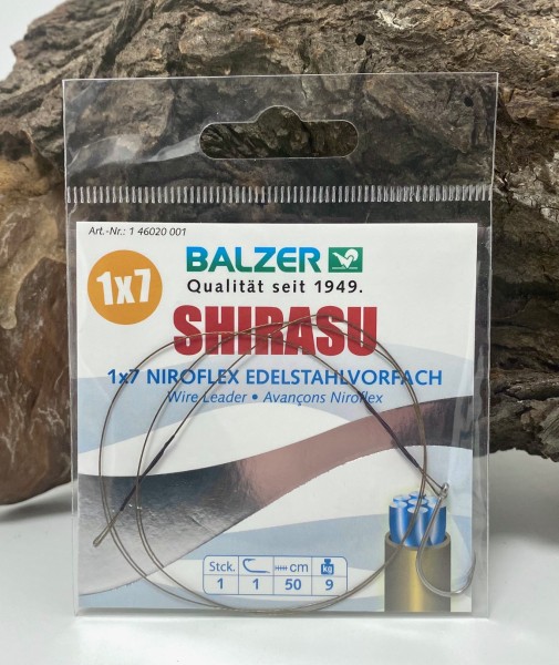 Balzer Shirasu 1x7 Niroflex Edelstahlvorfach 50cm 9kg mit Einzelhaken Gr.1