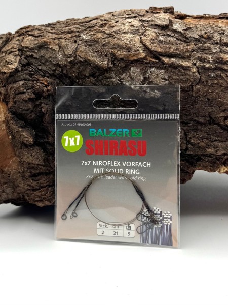 Balzer Shirasu 7x7 Niroflex Stahlvorfach Solid Ring & Snap