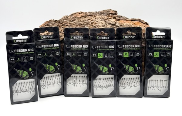 Delphin Feeder Rig Fluorocarbon Chinu mit Ködernadel Gr. 4 6 8