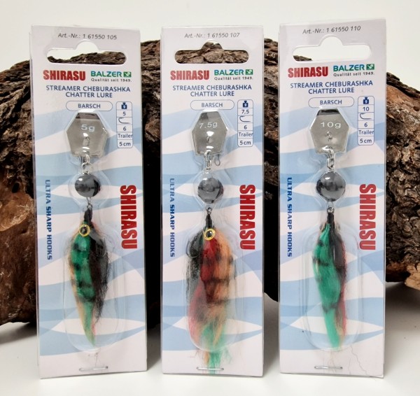 Balzer Shirasu Cheburashka Chatter Lure Streamer Line Barsch 5cm 7,5g 10g 12,5g