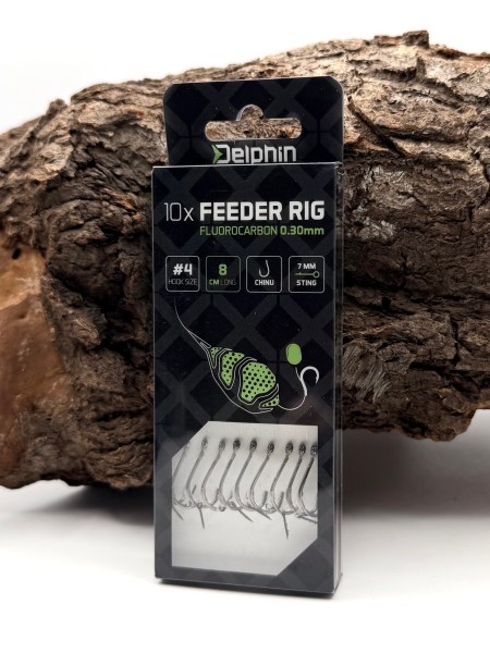 Delphin Feeder Rig Fluorocarbon Chinu mit Ködernadel Gr. 4 6 8