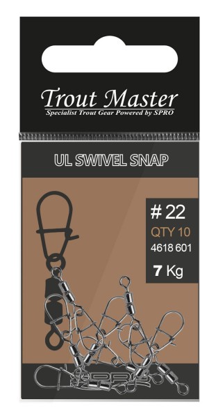 Spro Trout Master UL Swivel Snap Wirbel 7kg #22 10Stück