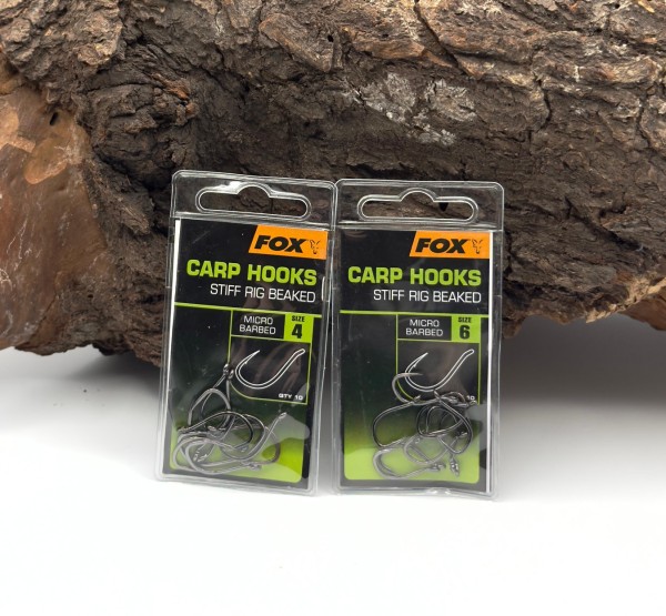 Fox Carp Hooks Stiff Rig Beaked Größe 4 6