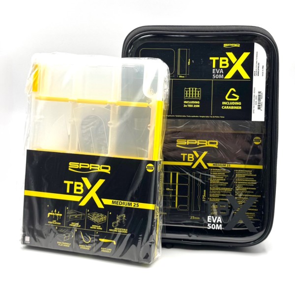 Spro TBX EVA Bag Box 50M mit 2 x Tackle BoxEN S25M Clear