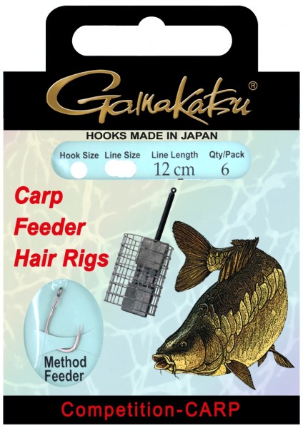 Gamakatsu BKS-3323B Carp Feeder Hair Rig´s 12cm Gr. 8 10 12 14 ABVERKAUF