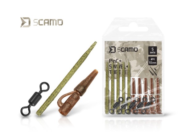 Delphin Set sCAMO PinC + Swivel + Tube Carp Rig Zubehör