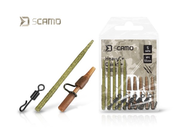 Delphin Set sCAMO HeavyC + QuickS + Tube Carp Rig Zubehör