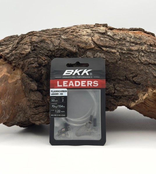 BKK Fluorocarbon Leader-HD mit Surelock Snap-52 50cm 36kg 51kg 70kg