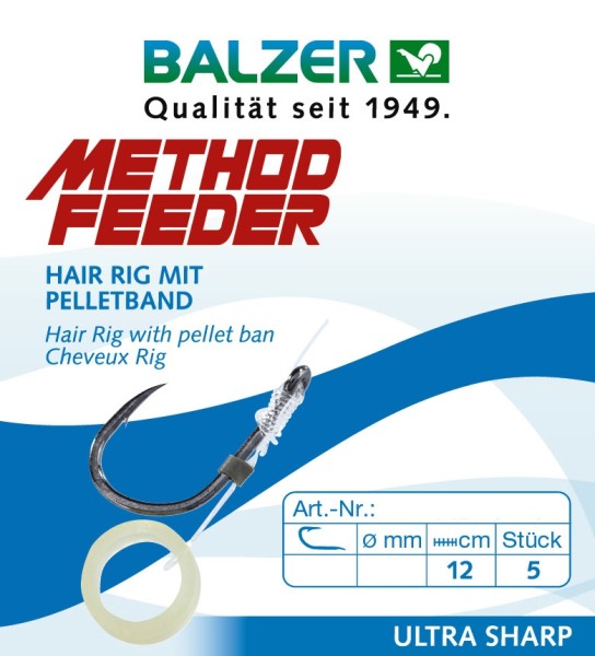 Balzer Feedermaster Method Feeder Rig mit Pellet Ring Gr. 6 8 10 12 14