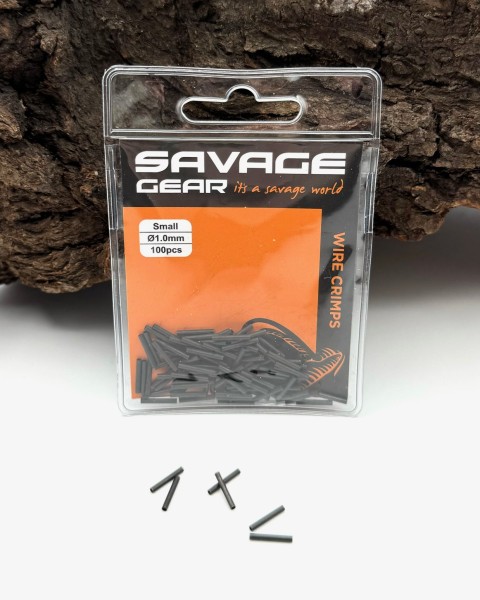 Savage Gear Wire Crimps S Ø1.6mm 100 Stück Black Matt Quetschhülsen Klemmhülsen