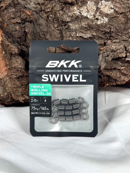 BKK Triple Rolling Swivel 32 Dreifachwirbel Black Nickel 13 Größen #14 - #2/0